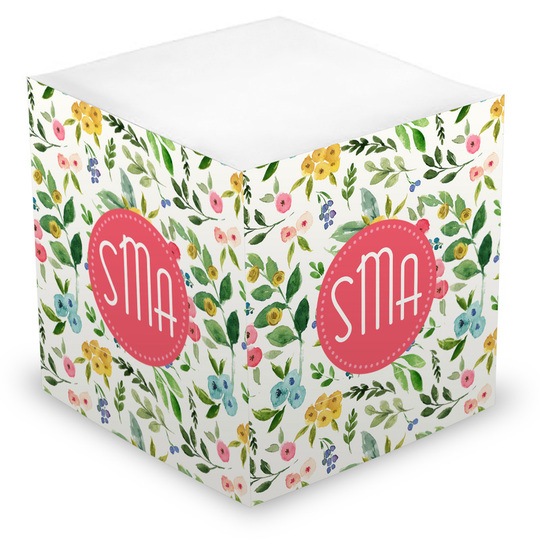 White Bud Sticky Memo Cube